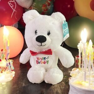 American Greetings Teddy Bear Happy Birthday White 10" Plush